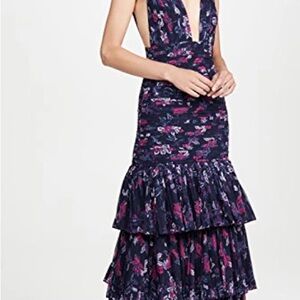 FAME AND PARTNERS, The Dahlia Dress In Floral Paisley Navy